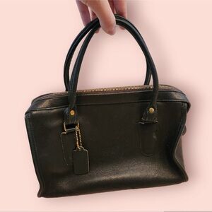 Vintage 80s Coach Black Madison Doctor Bag 940 Missing strap made in USA